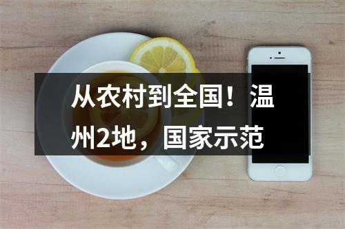 从农村到全国！温州2地，国家示范