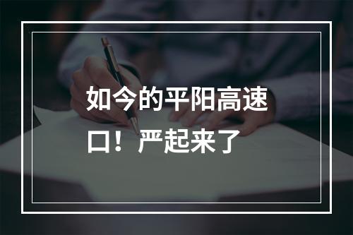 如今的平阳高速口！严起来了