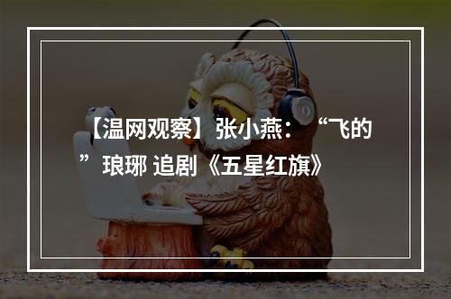 【温网观察】张小燕：“飞的”琅琊 追剧《五星红旗》