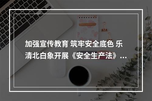 加强宣传教育 筑牢安全底色 乐清北白象开展《安全生产法》宣传普及活动