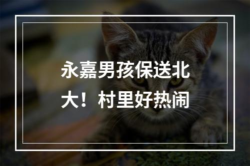 永嘉男孩保送北大！村里好热闹