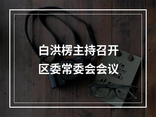 白洪楞主持召开区委常委会会议