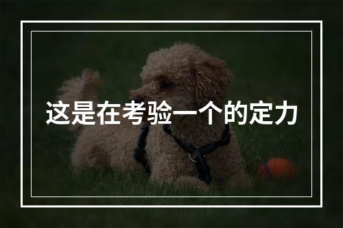 这是在考验一个的定力