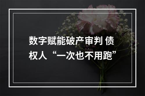数字赋能破产审判 债权人“一次也不用跑”