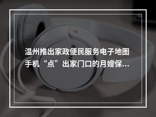温州推出家政便民服务电子地图 手机“点”出家门口的月嫂保姆