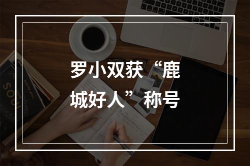 罗小双获“鹿城好人”称号