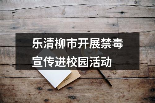 乐清柳市开展禁毒宣传进校园活动