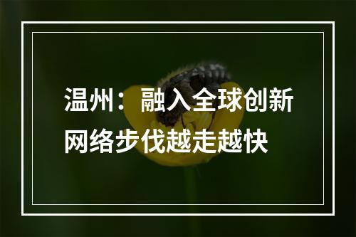 温州：融入全球创新网络步伐越走越快