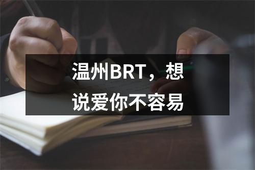 温州BRT，想说爱你不容易