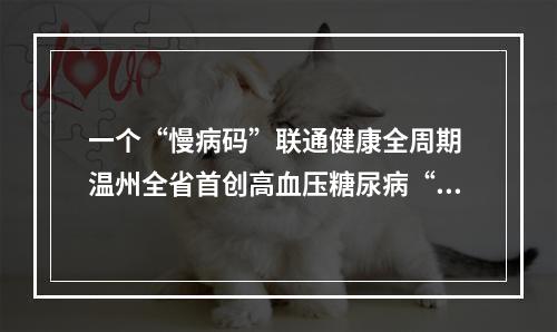 一个“慢病码”联通健康全周期 温州全省首创高血压糖尿病“五色一图一指数”管理