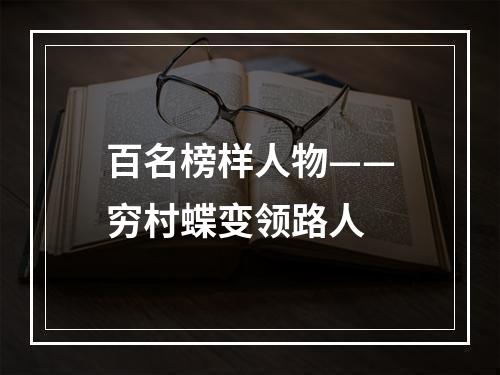 百名榜样人物——穷村蝶变领路人