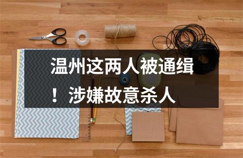 温州这两人被通缉！涉嫌故意杀人