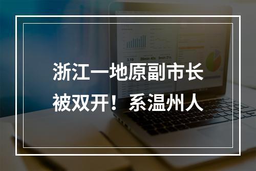 浙江一地原副市长被双开！系温州人