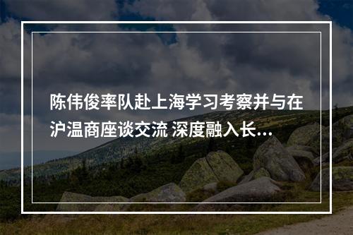 陈伟俊率队赴上海学习考察并与在沪温商座谈交流 深度融入长三角更高质量一体化发展 在建设“重要窗口”中争当先行示范