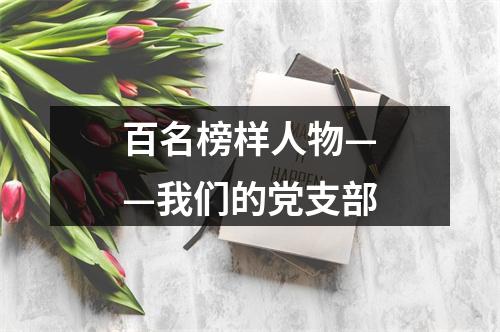 百名榜样人物——我们的党支部