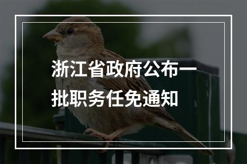 浙江省政府公布一批职务任免通知