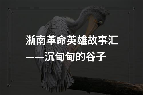 浙南革命英雄故事汇——沉甸甸的谷子