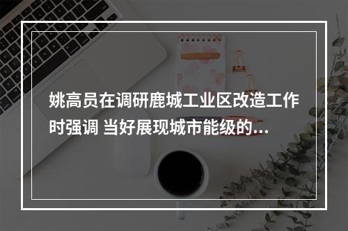 姚高员在调研鹿城工业区改造工作时强调 当好展现城市能级的“重要窗口”