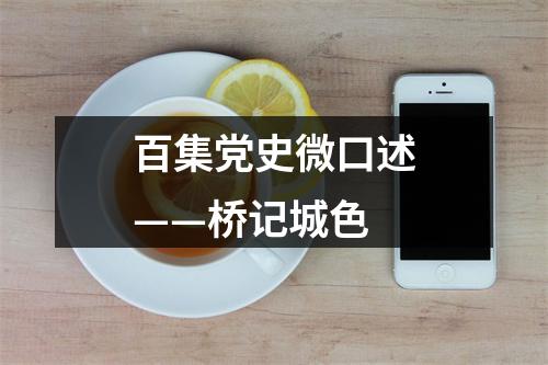 百集党史微口述——桥记城色