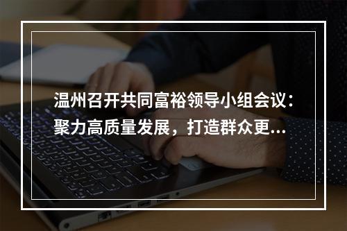 温州召开共同富裕领导小组会议：聚力高质量发展，打造群众更有感的标志性成果