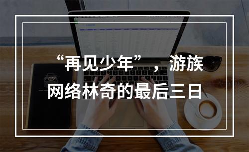 “再见少年”，游族网络林奇的最后三日