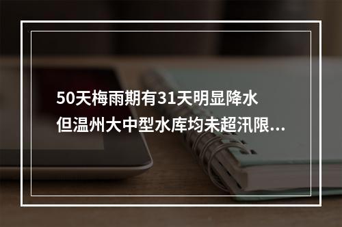 50天梅雨期有31天明显降水 但温州大中型水库均未超汛限水位