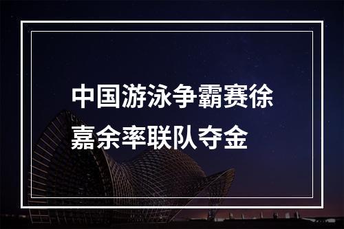 中国游泳争霸赛徐嘉余率联队夺金