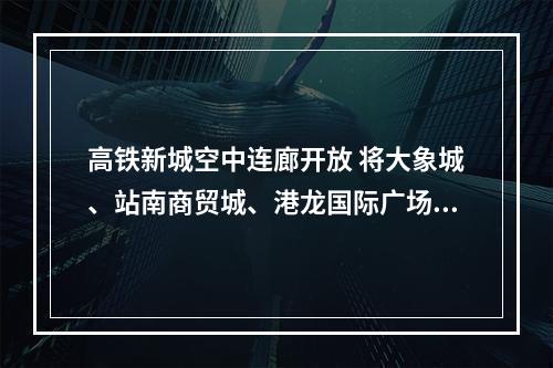 高铁新城空中连廊开放 将大象城、站南商贸城、港龙国际广场、君廷大酒店“连成线”