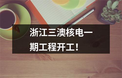 浙江三澳核电一期工程开工！