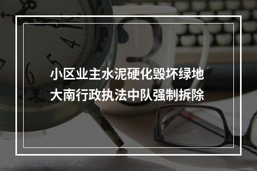 小区业主水泥硬化毁坏绿地 大南行政执法中队强制拆除