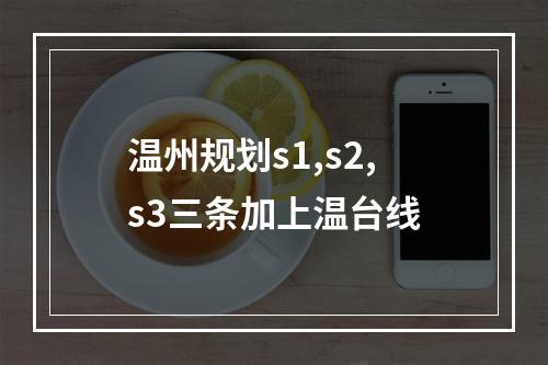 温州规划s1,s2,s3三条加上温台线