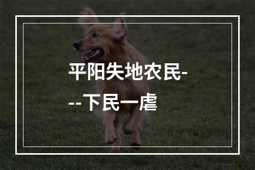 平阳失地农民---下民一虐