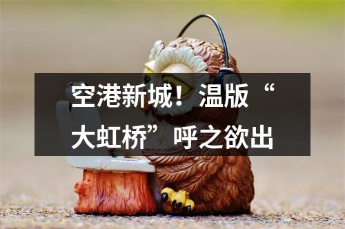 空港新城！温版“大虹桥”呼之欲出