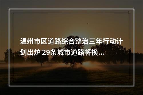 温州市区道路综合整治三年行动计划出炉 29条城市道路将换新颜