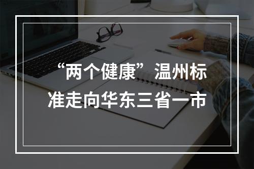 “两个健康”温州标准走向华东三省一市