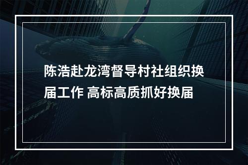陈浩赴龙湾督导村社组织换届工作 高标高质抓好换届