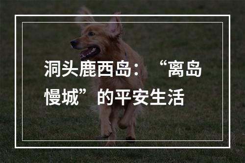 洞头鹿西岛：“离岛慢城”的平安生活