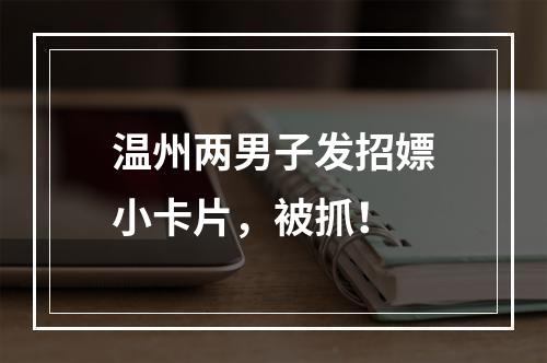 温州两男子发招嫖小卡片，被抓！