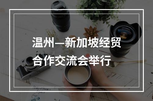 温州—新加坡经贸合作交流会举行