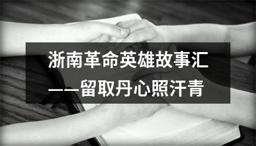 浙南革命英雄故事汇——留取丹心照汗青
