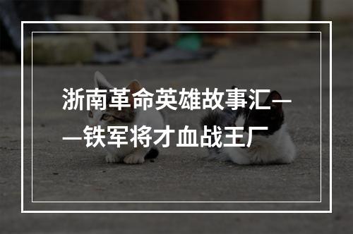 浙南革命英雄故事汇——铁军将才血战王厂