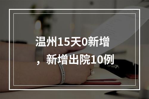 温州15天0新增，新增出院10例
