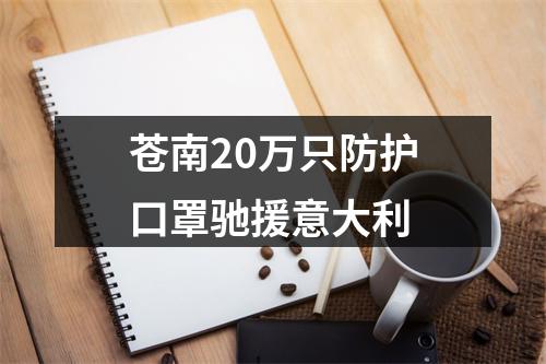 苍南20万只防护口罩驰援意大利