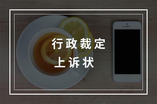 行 政 裁 定 上 诉 状