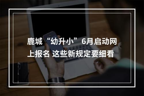 鹿城“幼升小”6月启动网上报名 这些新规定要细看