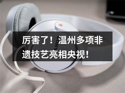 厉害了！温州多项非遗技艺亮相央视！