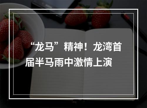 “龙马”精神！龙湾首届半马雨中激情上演