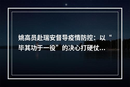 姚高员赴瑞安督导疫情防控：以“毕其功于一役”的决心打硬仗迎拐点