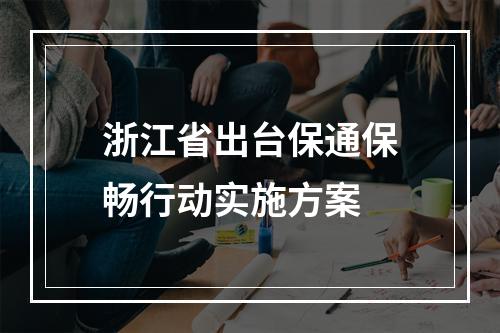 浙江省出台保通保畅行动实施方案