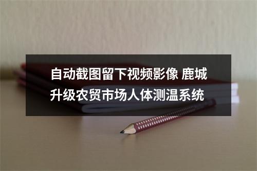 自动截图留下视频影像 鹿城升级农贸市场人体测温系统